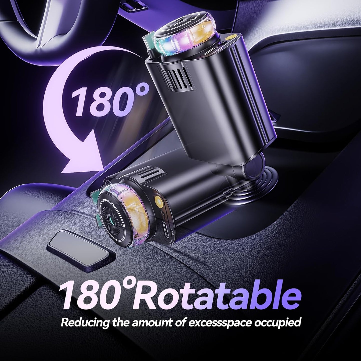 Retractable Car Charger with Aromatherapy & Star Light | Fast Charging 5-in-1