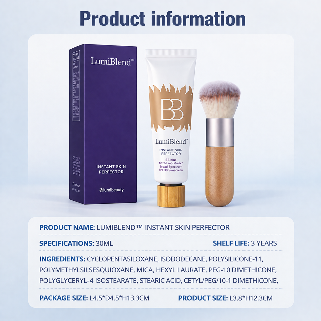 LumiBlend™ Instant Skin Perfector – BB Blur Tinted Moisturizer SPF 30 + Free Buffing Brush