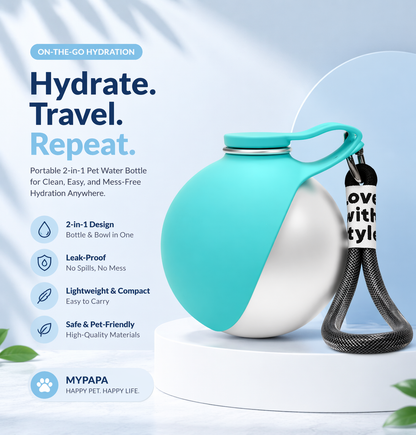 Portable 2-in-1 Pet Water Bottle