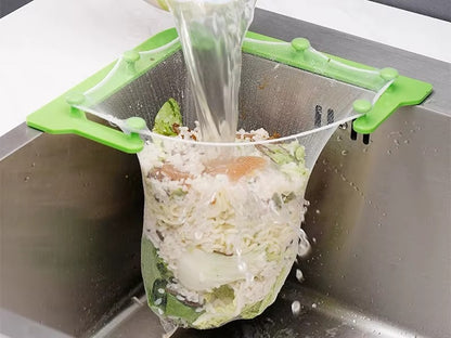 Sink Corner Strainer Rack with  50 Disposable Mesh Bags