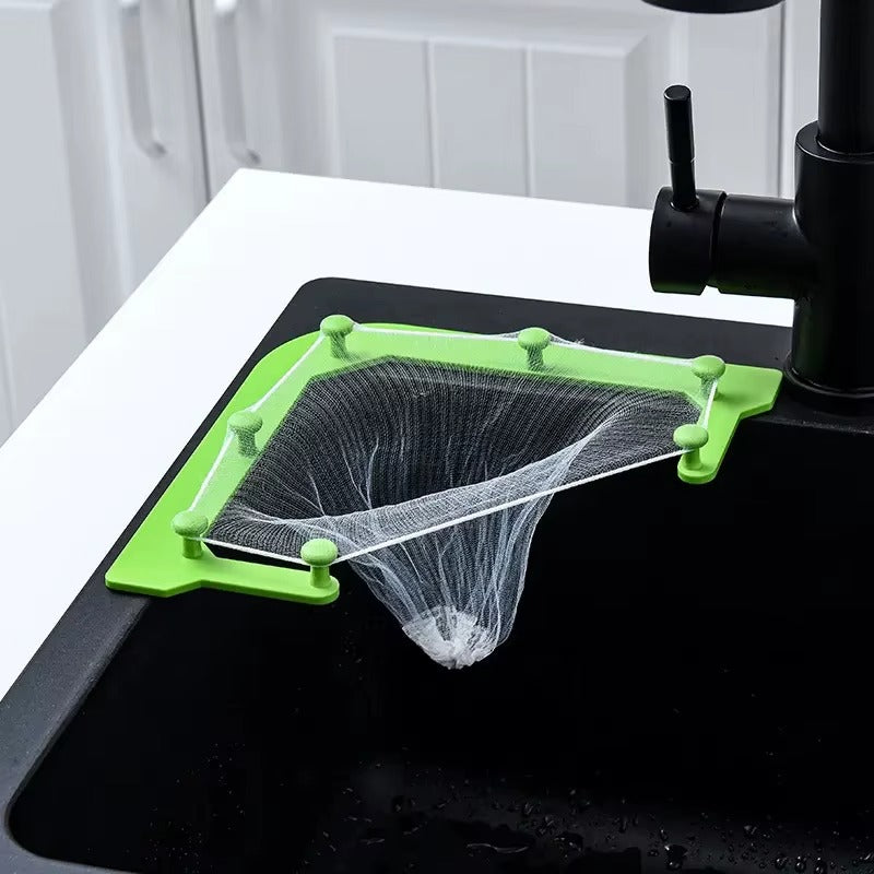 Sink Corner Strainer Rack with  50 Disposable Mesh Bags