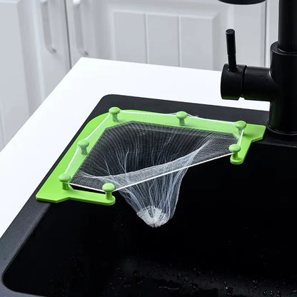 Sink Corner Strainer Rack with  50 Disposable Mesh Bags