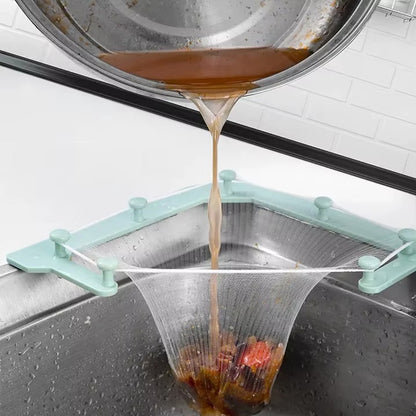 Sink Corner Strainer Rack with  50 Disposable Mesh Bags