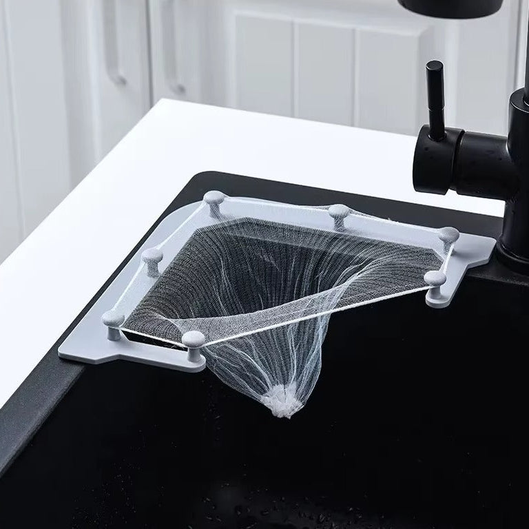 Sink Corner Strainer Rack with  50 Disposable Mesh Bags